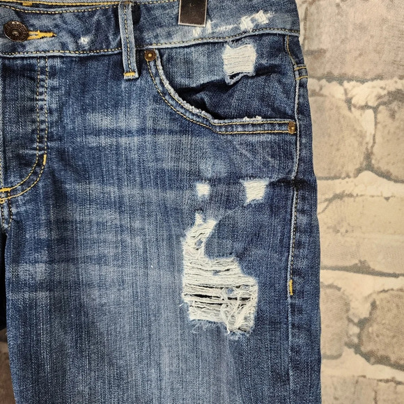 Guess Distressed Button Fly Short Dark Wash 5 Pocket Size  27 - Picture 6 of 14